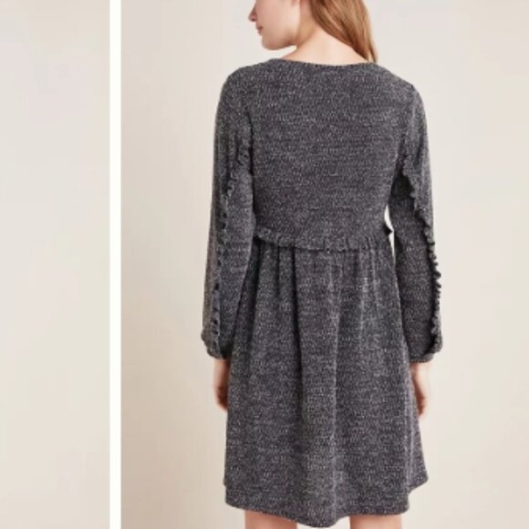 Anthropologie Ro & De Stella Ruffled Mini Sweater Dress in Green SP NWOT - Picture 7 of 7